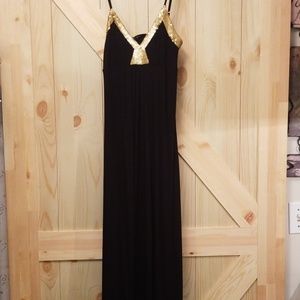 BCBG Black spaghetti strap maxi dress